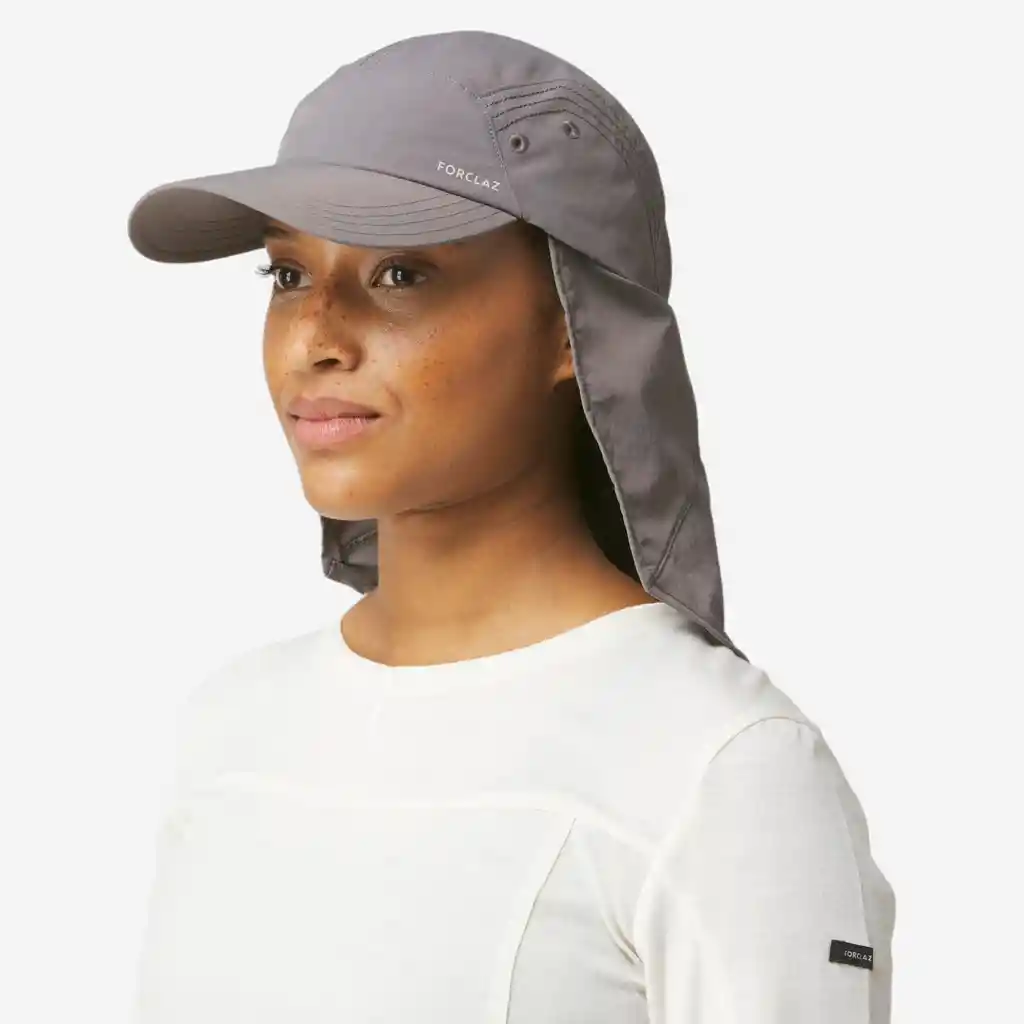 Gorra Protección Solar de Trekking Para Adulto Forclaz Trek 900 Gris