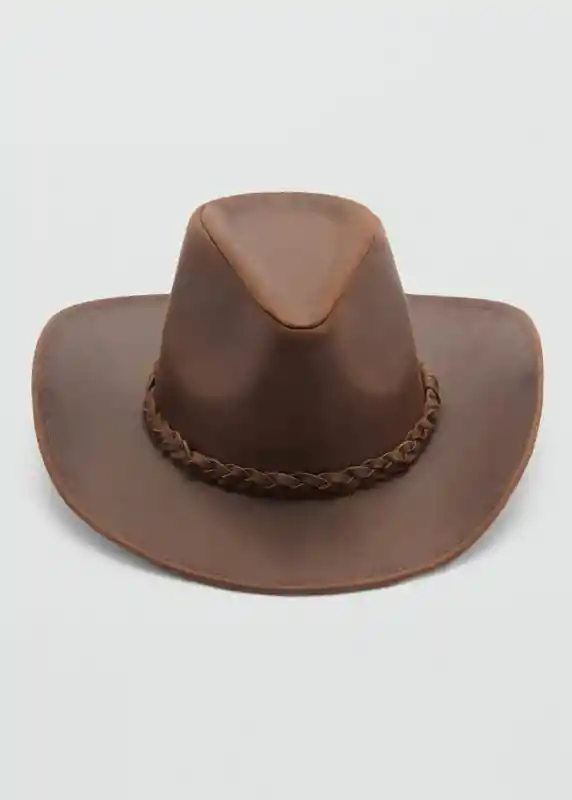 Sombrero Gabi Marron Talla 99 Mujer Mango