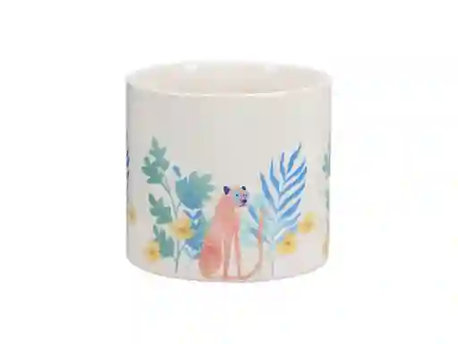 Maceta Decal Cerámica Blanco 14 x 12.5 Casaideas