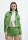 Chaqueta Nápoles Verde Talla M Mujer Mango
