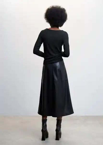 Camiseta Carlina Negro Talla XS Mujer Mango