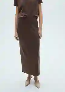 Falda Wyatt Marrón Talla XL Mujer Mango