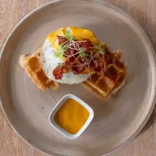 Waffleyuca con Huevo