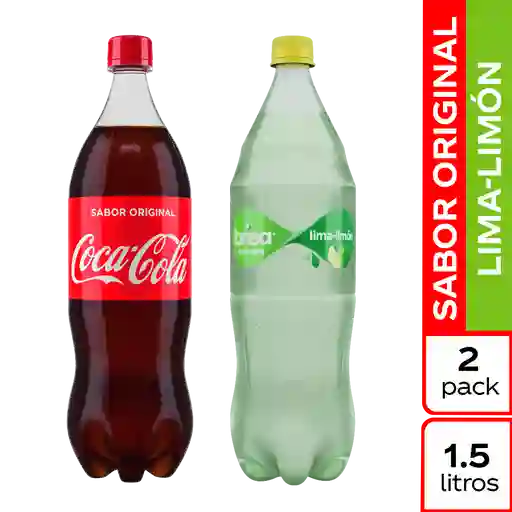 Coca-Cola Gaseosa Sabor Original 1.5L + Brisa Saborizada Lima Limon 1.5L