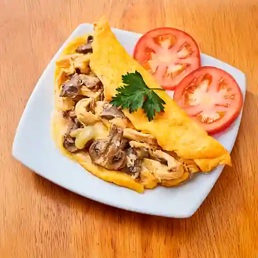 Omelette de Pollo y Champiñones