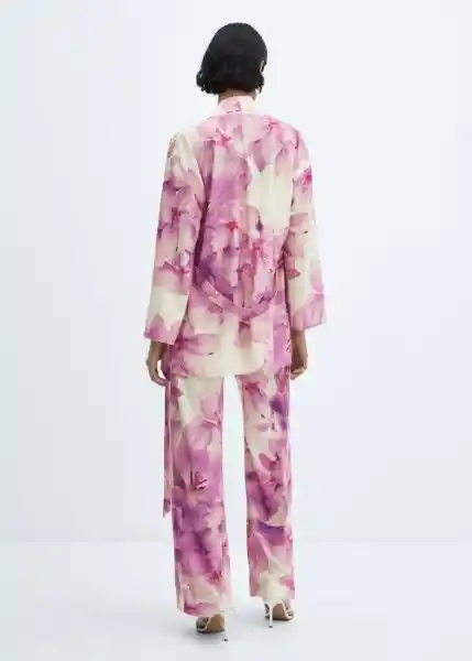 Kimono Caftan Violet-A Off-White Talla S Mujer Mango