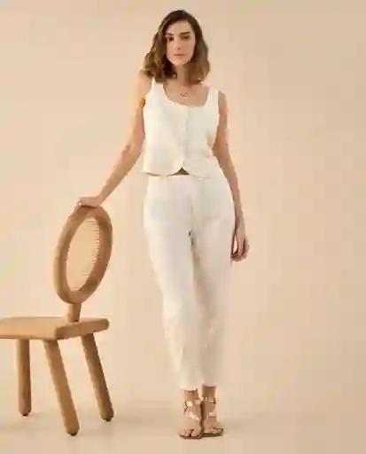 Pantalón Blanco Celaje Claro Talla 8 632G010 Esprit