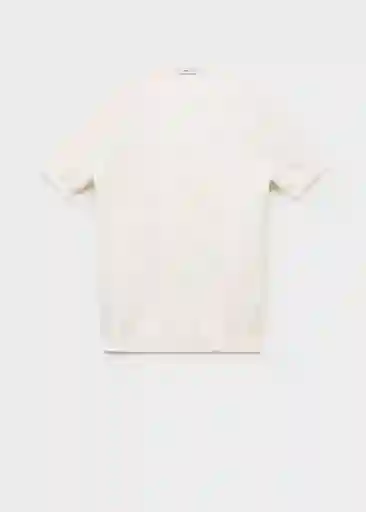 Camiseta Tricot Fluid Off White Talla M Hombre Mango