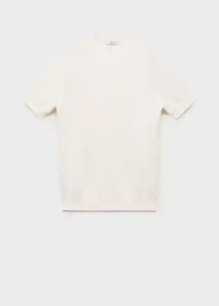 Camiseta Tricot Fluid Off White Talla M Hombre Mango