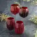 Set Vaso Perlé Rojo 23082 Ambiente Gourmet
