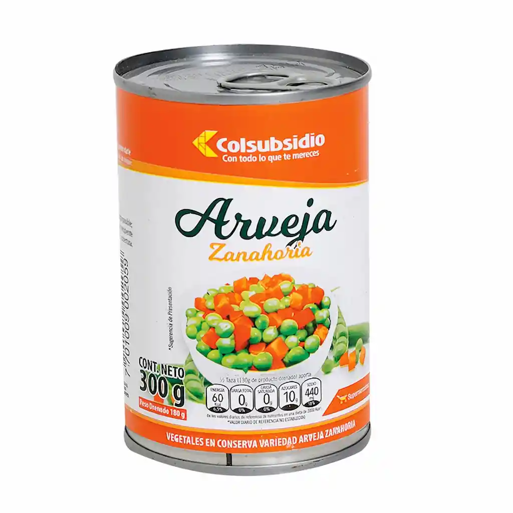 Arveja Zanahoria Colsubsidio Lata