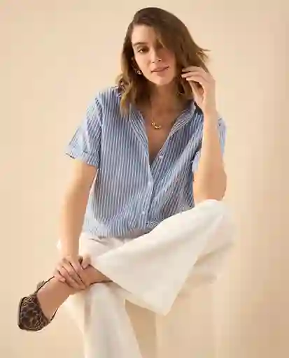 Camisa Azul Cielo Claro Talla XL 612G009 Esprit