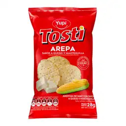 Tosti Pasabocas Arepas Sabor a Queso y Mantequilla