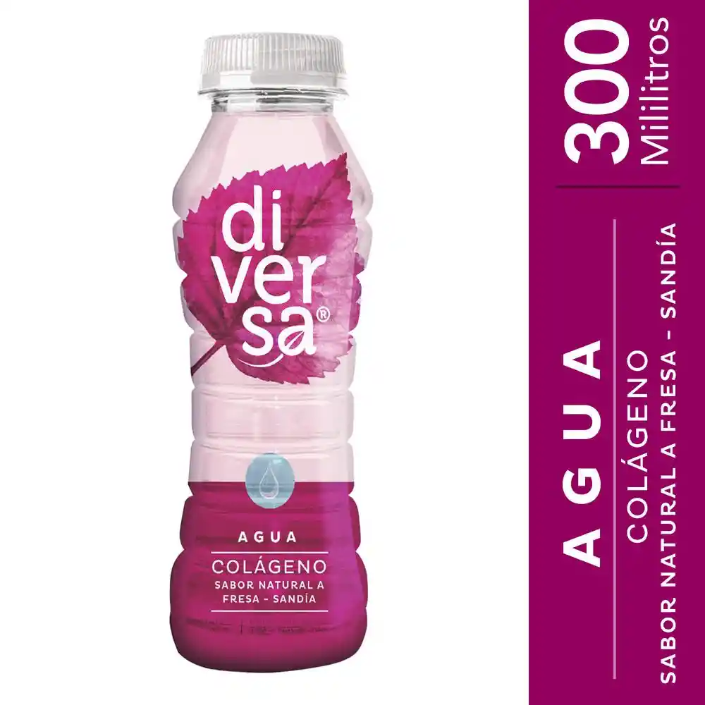 Diversa Agua Colágeno Sabor Natural Fresa Sandia