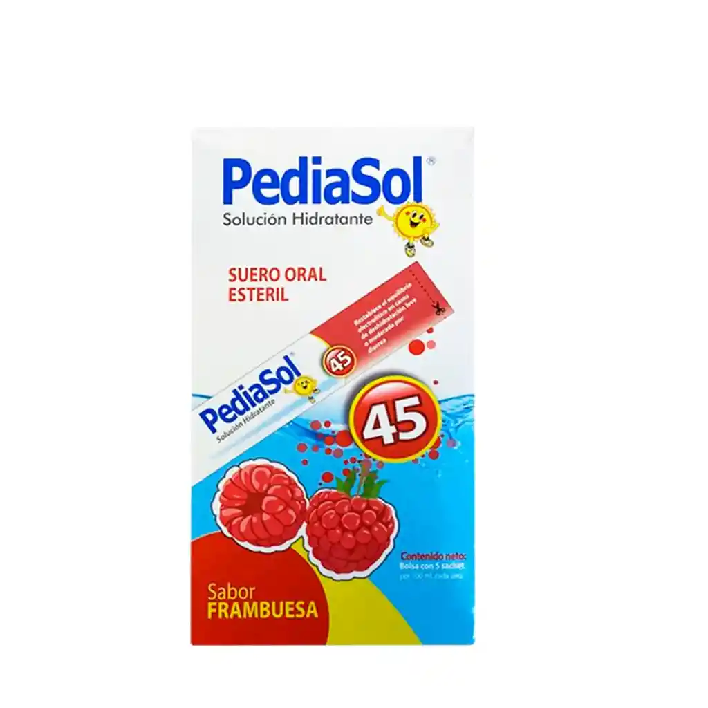 Pediasol 45 Frambuesa Bolsa X 5 Sachets C/u