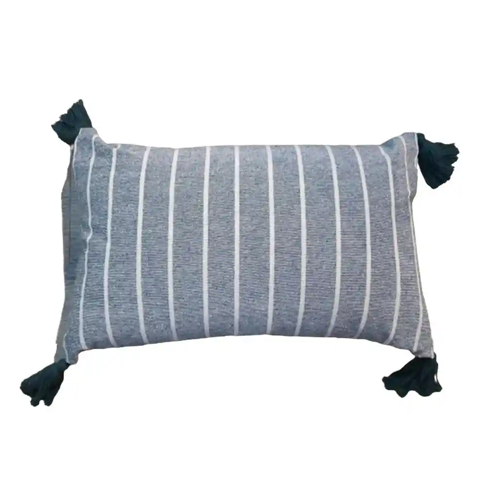 Cojín Riñonero 50x30 Rayas Con Borlas Finlandek Ri002