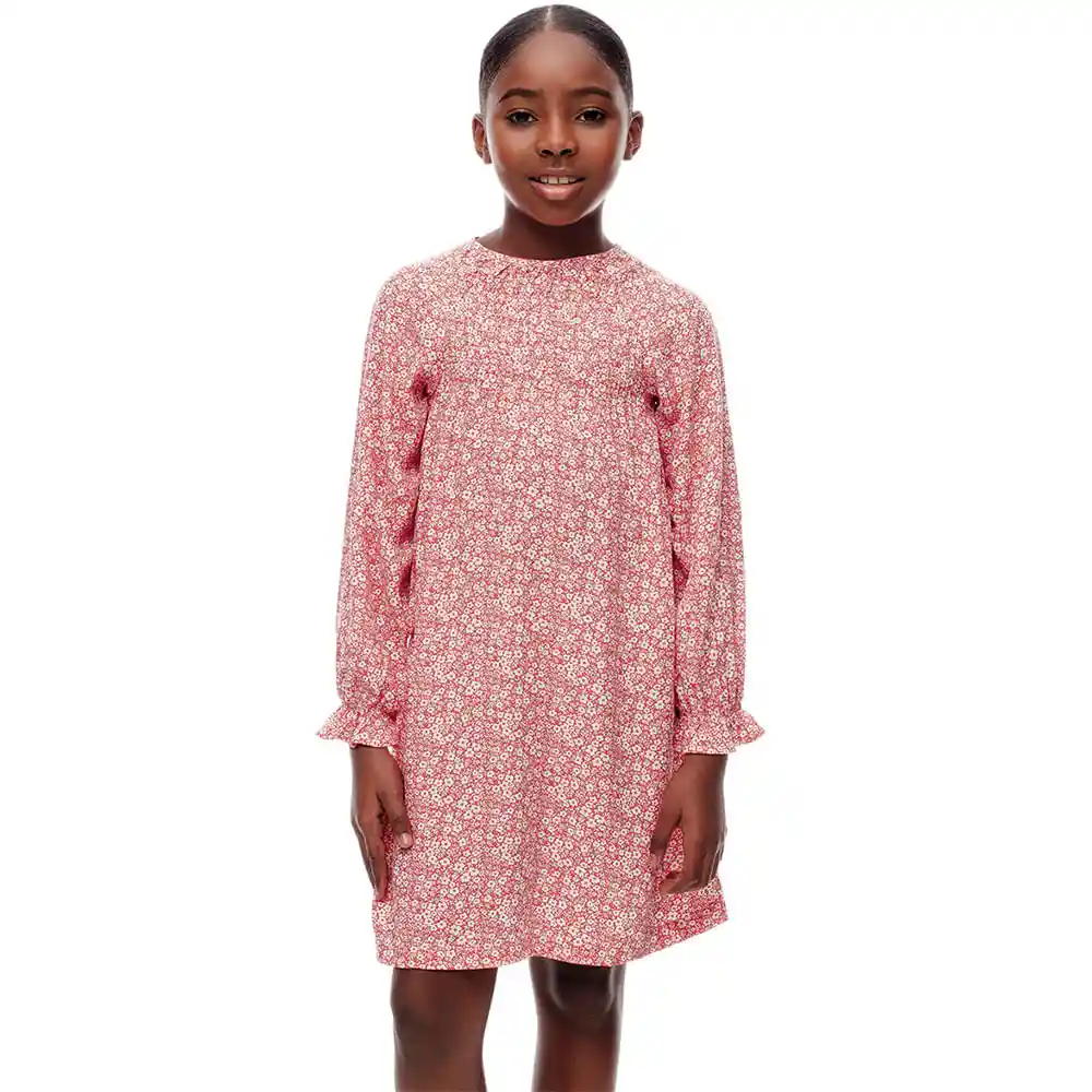 Vestido Corto Manga Larga Niñas Lijop Kd Gef
