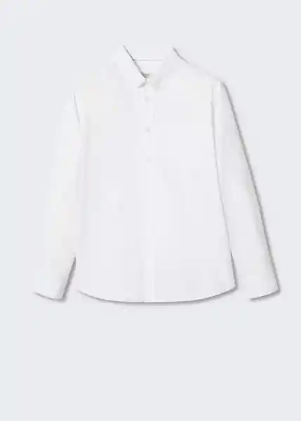 Camisa Oxford Blanco Talla L Hombre Mango