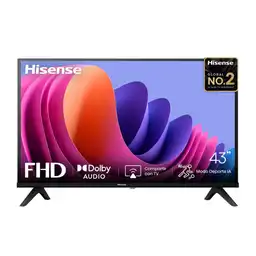Televisor Hisense 43 Pulgadas Led Fhd Smart Tv 43a4n