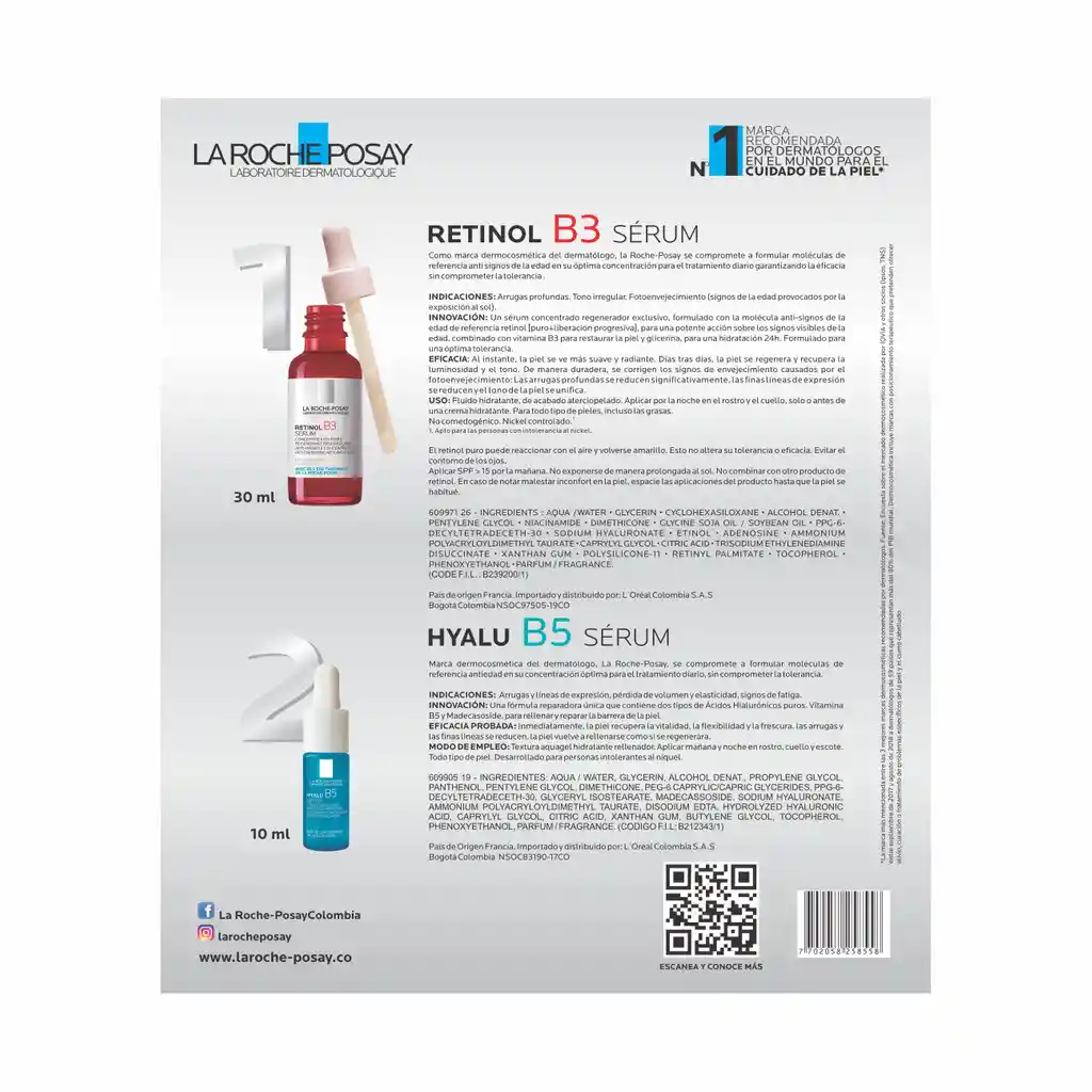  La Roche-Posay Kit Retinol Serum B3 + Mini Hyalu Serum B5 