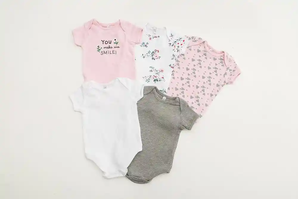 Body Manga Corta Niña X5 3/6 Meses-gris