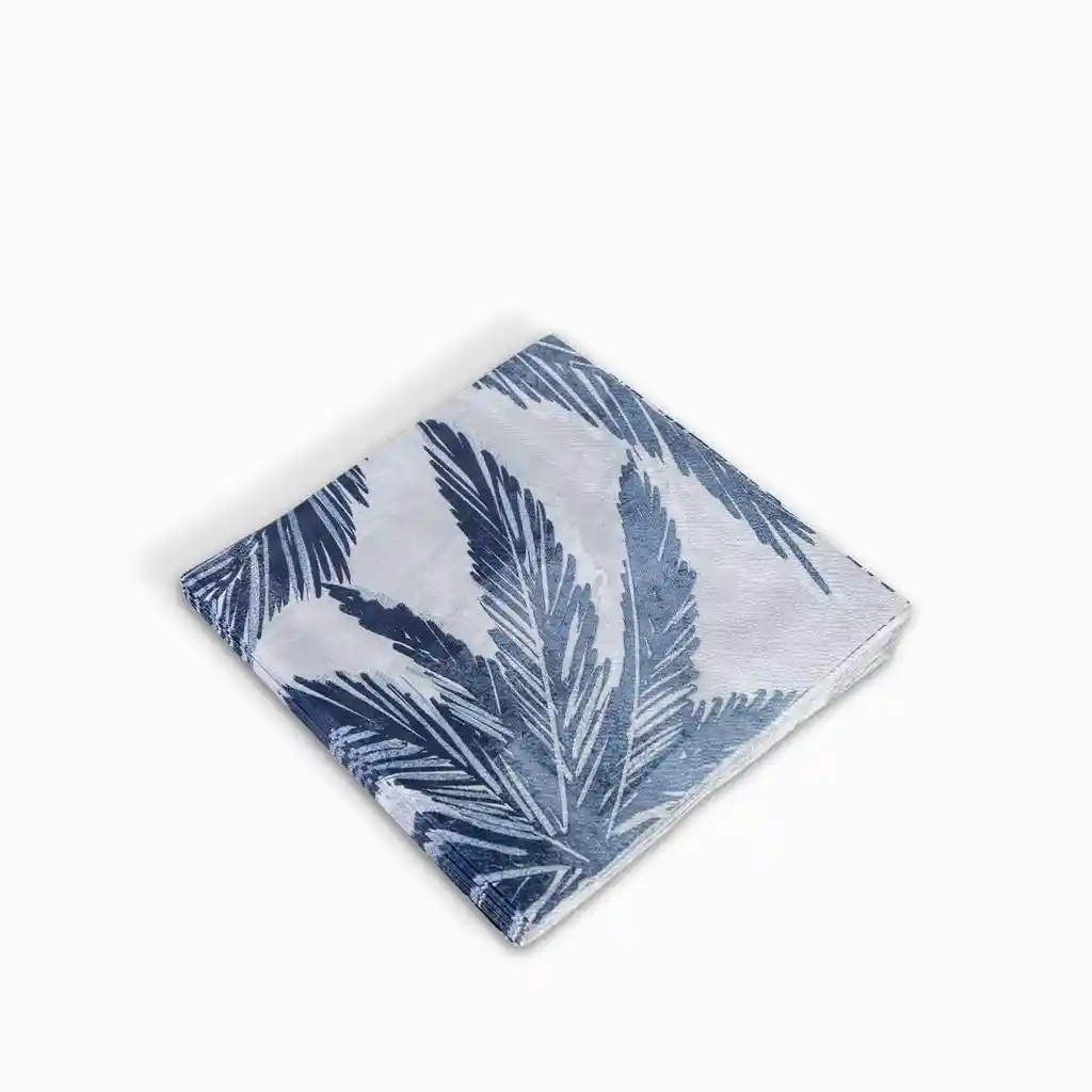 Servilleta Hoja Palmera Azul 12.5 Cm X 12.5 Cm Ambiente Gourmet