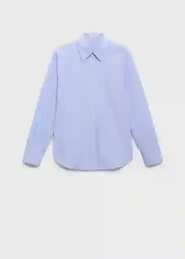 Camisa Regu Celeste Talla L Mujer Mango