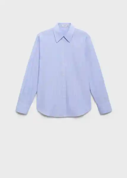 Camisa Regu Celeste Talla L Mujer Mango