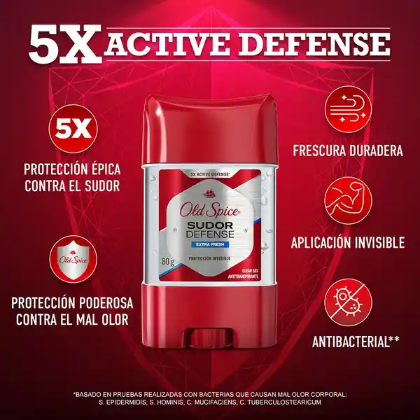 Gel Antitranspirante para hombre Old Spice Sudor Defense Extra Fresh 80 g