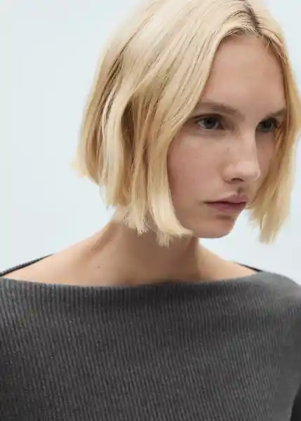 Camiseta Lilobar Gris Oscuro Vigore Talla S Mujer Mango