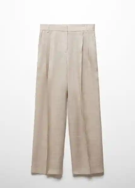 Pantalón Turqueta Beige Talla 36 Mujer Mango