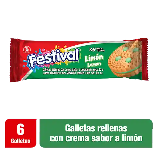 Festival Galleta Tipo Sandwich Rellena Crema de Limón