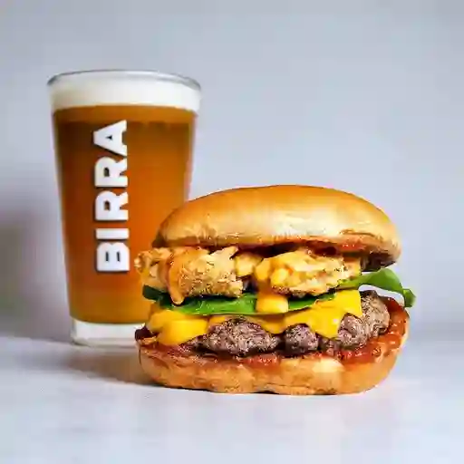 Combo Mac N Cheese Burger+ Birra