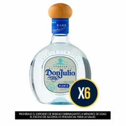 Tequila Don Julio Blanco 700ml Pack X6