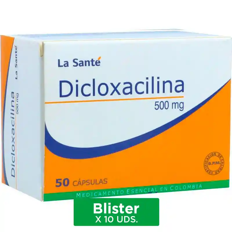 Dicloxacilina 500mg Cap Blister x 10 Capsulas