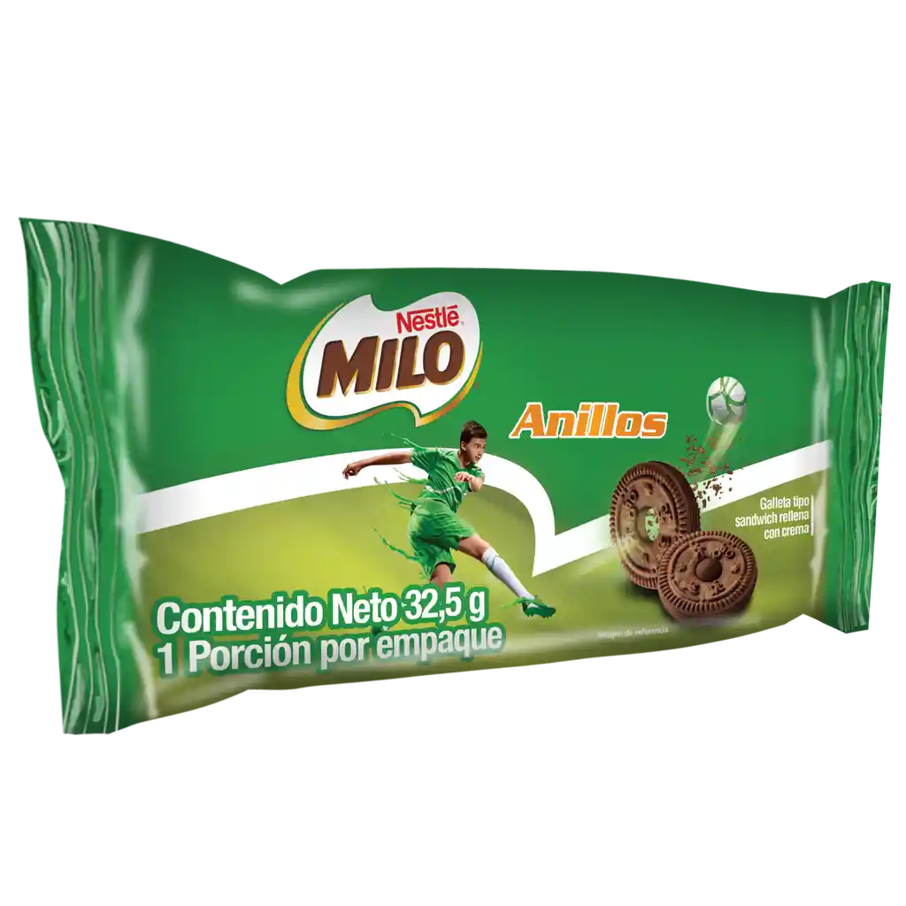 MILO Anillos galletas tipo sándwich rellenas con crema x 32,5g
