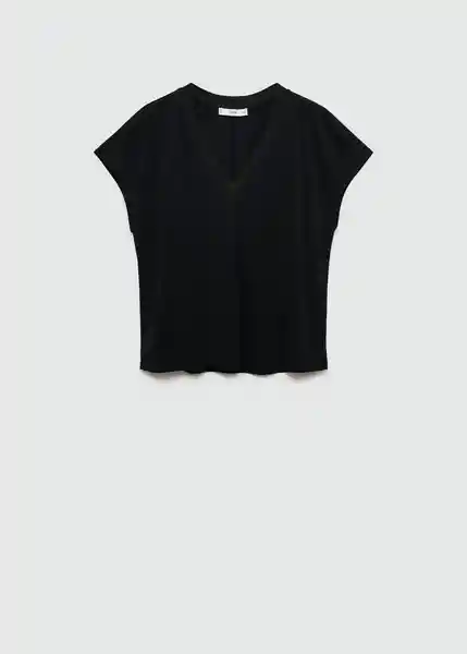 Camiseta Malbo Negro Talla XS Mujer Mango