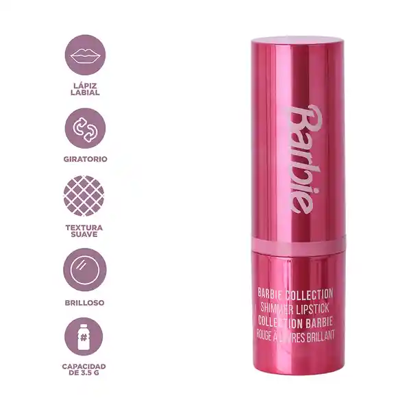 Lápiz Labial Brilloso Serie Barbie Tono 03 Miniso
