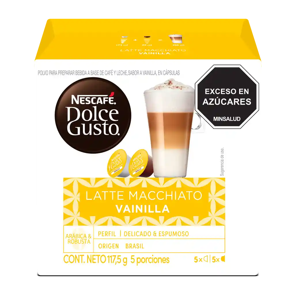 Cápsulas de Café NESCAFÉ DOLCE GUSTO Latte Macchiato Vainilla x 117,5g