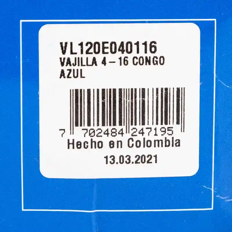 Corona Vajilla Congo Azul en Cerámica VL120E040116