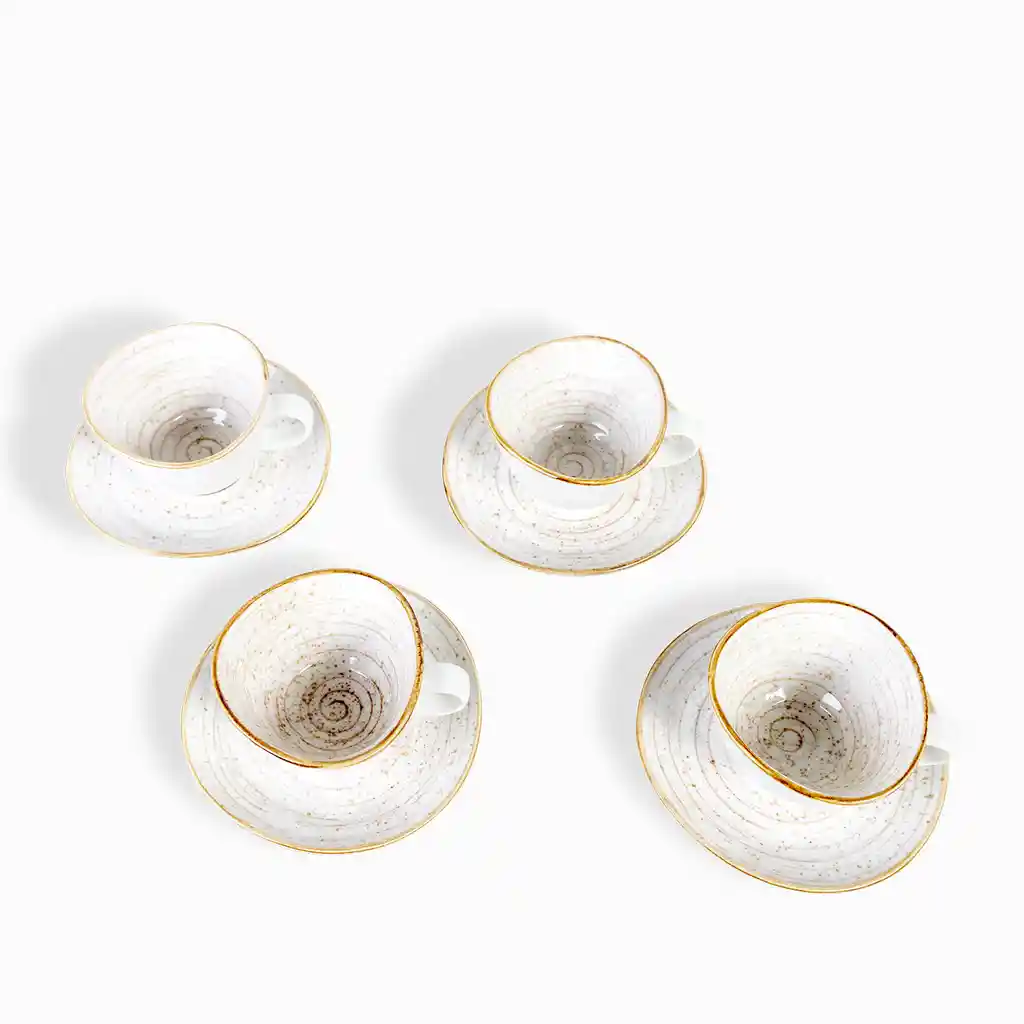 Set Pocillo y Plato Arena Ambiente Gourmet