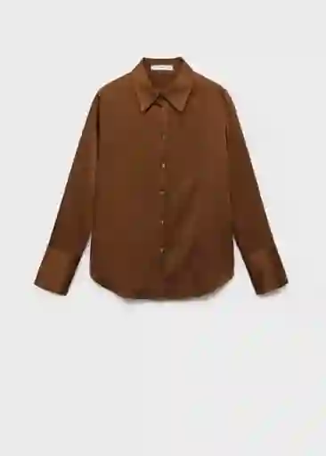 Camisa Ideale Mostaza Talla M Mujer Mango