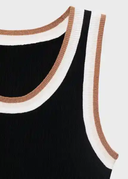 Top Crochi Negro Talla XS Mujer Mango