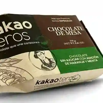 Chocolate 100 con Naranja y Menta 250gr
