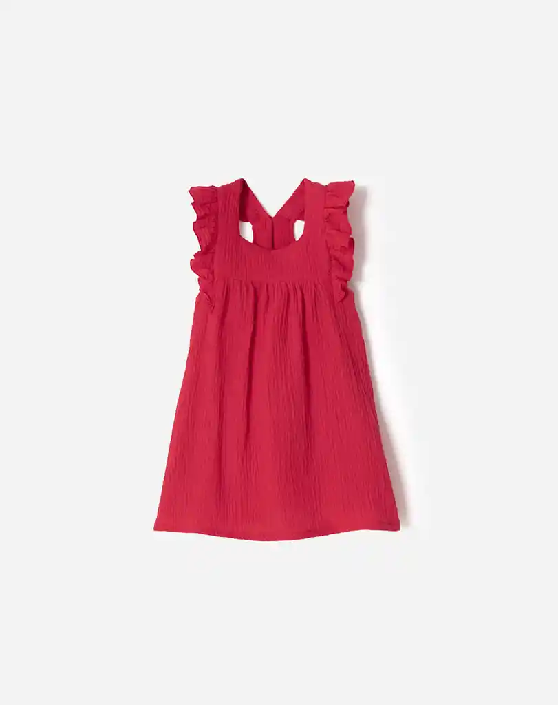 Vestido Manga Sisa Cuello Cuadrado en Algodón Bebita Kayed Baby Fresh Talla 6t