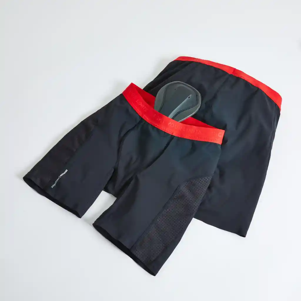 Short de Boxeo Con Protección Pélvica Para Mujer Outshock 500 Negro