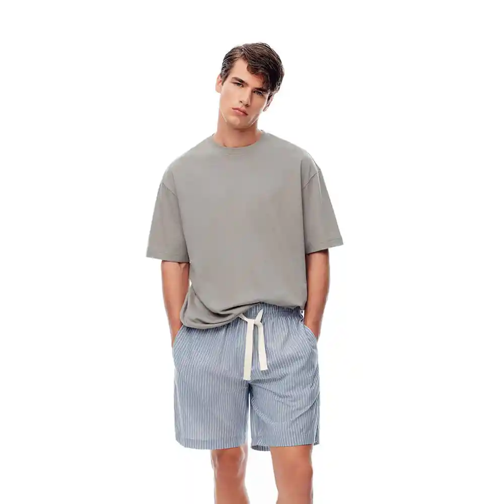 Bermuda en Tejido Plano Con Bolsillos Masculino Bibinlo Gef Talla Xl