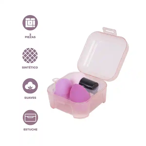 Set de Esponjas de Maquillaje Con Estuche Miniso