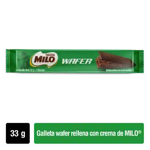 Galleta wafer de chocolate, rellena de crema de MILO 33 gr