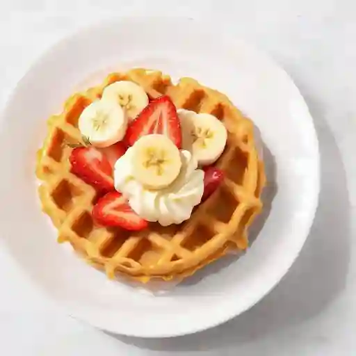 WAFLE DE FRESAS Y BANANO